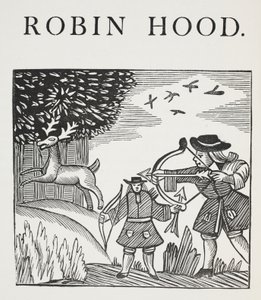 Een waar verhaal van Robin Hood, illustratie uit Chap-books van de achttiende eeuw door John Ashton, uitgegeven 1882 door English School