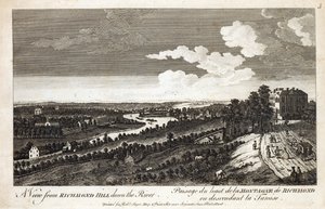Een uitzicht vanaf Richmond Hill langs de rivier, gedrukt voor Robert Sayer Map en Printseller, Fleet Street