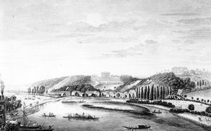 Een Zicht op Cliveden House vanaf Maidenhead Bridge