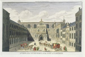 Een uitzicht op de Guild Hall van de stad Londen, uit The History of London, eind 18e eeuw door English School