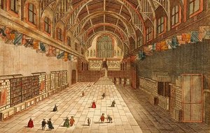 Een Uitzicht op de Binnenkant van Westminster Hall (gravure) door English School