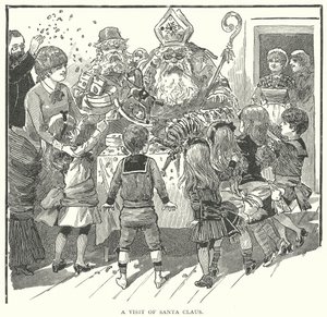 Een bezoek van de kerstman (gravure) door English School
