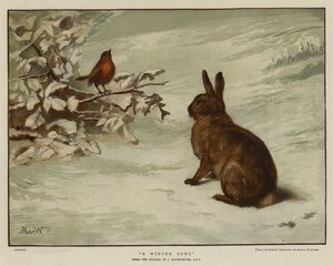 Een winters lied (chromolitho) door English School