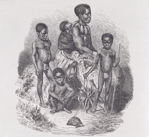 Een Zulu-familie, uit 