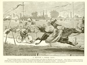 Een fiets vs paardenrace