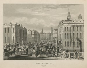 Een drukke straat in King William Street door English School