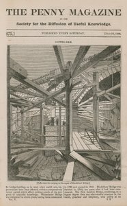 Een coffer dam voor het uitvoeren van de reparatie van Blackfriars Bridge