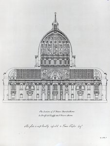 Een doorsnede van St. Pieter, Rome