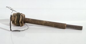Een ruwe inductor waarmee Michael Faraday (1791-1867) de inductiewet ontdekte