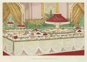 Een dinertafel in Pompadour-stijl