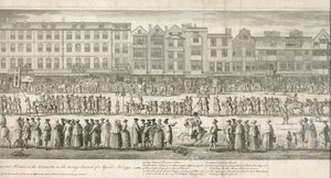 Een geometrisch uitzicht op de grote processie van de Scald Miserable Masons, Somerset House, Londen