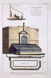 Een broeikas uitgevoerd voor Zijne Genade de Hertog van Bedford in Woburn Abbey, 1806 door English School