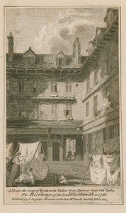 Een huis op de hoek van Breakneck Stairs, Green Harbour Court, Old Bailey, Londen