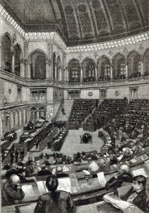 Een nachtelijke zitting in de Italiaanse Kamer van Afgevaardigden, uit 
