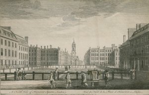 Een noordelijk uitzicht op Hanover Square, Londen door English School