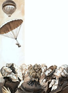Een parachute maakt zich los van een ballon door English School