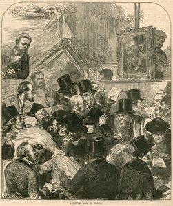 Een schilderijenverkoop in Londen door English School