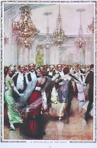 Een privébal in het Savoy Hotel, Londen, begin twintigste eeuw door English School