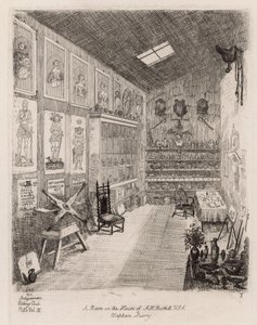 Een kamer in het huis van A H Burkitt, Clapham, Surrey door English School