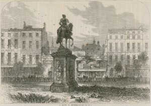 Een schets in Leicester Square, Londen door English School