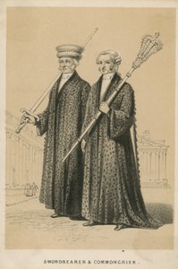 Een zwaarddrager en stadsomroeper door English School