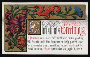 Een vers met bloemmotief, kerstkaart door English School