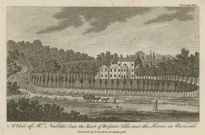 Een uitzicht op de villa van meneer Nesbitt (voorheen de graaf van Bristol), nabij de Horns in Norwood door English School