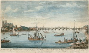 Een uitzicht op de Westminster Bridge vanuit Lambeth