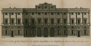 Een uitzicht op de achterkant van de Koninklijke Academie