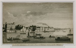 Een uitzicht genomen nabij het huis van de heer Smith in Battersea, kijkend over de Theems