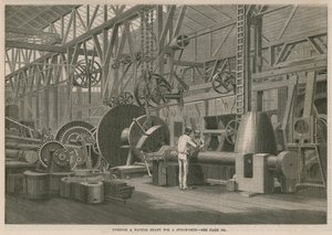 Een bezoek aan Penns Marine Engine Fabriek in Greenwich, Londen; Draaien van een peddelas voor een stoomschip door English School