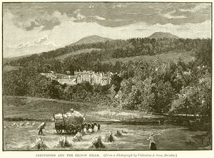 Abbotsford en de Eildon Hills door English School