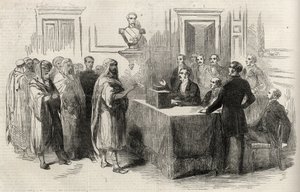 Abd-El-Kader stemt voor het Franse Keizerrijk - Illustratie voor The Illustrated London News, 4 december 1852. door English School