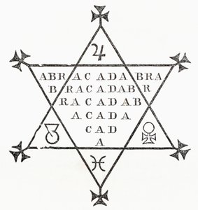Abracadabra, uit The Ingoldsby Legends or Mirth and Marvels, door Thomas Ingoldsby, gepubliceerd in 1865 door English School