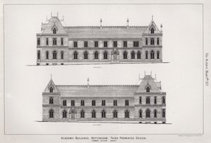 Academische gebouwen, Nottingham, derde bekroonde ontwerp door English School