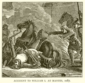 Ongeluk van Willem I bij Mantes, 1087 door English School