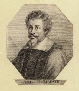 Adam Elsheimer, Duitse kunstenaar. Gravure door Johann Georg Waldreich door English School
