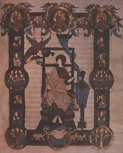 St. Johannes de Evangelist, uit de Grimbald-evangeliën, c.1020 door English School
