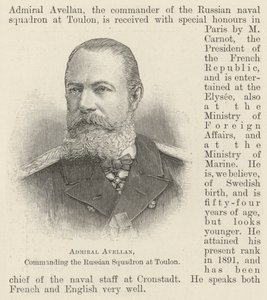 Admiraal Avellan, commandant van het Russische eskader in Toulon