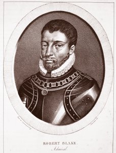 Admiraal Robert Blake, toegeschreven aan Fauconnier, gegraveerd door de Langlume door English School