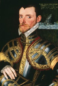 Admiraal Sir Richard Hawkins (1532-1595), ca. 1590 door English School