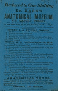 Advertentie voor Dr Khans Grant Anatomisch Museum door English School