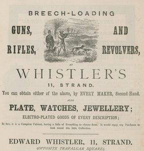 Advertentie voor Edward Whistler, 11 Strand, Londen door English School