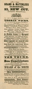 Advertentie voor Fergusons Grand and Oriental Promenade and Exhibition, 32 New Cut, Lambeth, Londen door English School