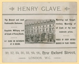 Advertentie voor Henry Glave, New Oxford Street, Londen door English School