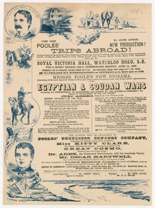 Advertentie voor Joseph Pooles Trips Abroad, Royal Victoria Hall, Walterloo Road, Londen door English School