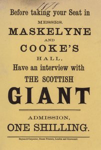 Advertentie voor Messrs Maskelyne en Cookes Hall