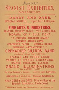 Advertentie voor Spaanse Tentoonstelling, Earls Court door English School