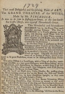 Advertentie voor Het Grote Theater van de Muzen door English School