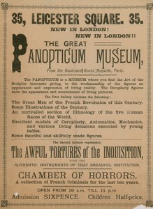 Advertentie voor The Great Panopticum Museum, 35 Leicester Square, Londen, 1854 door English School